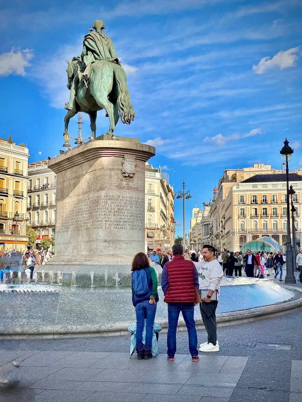 The equestrian statue of Carlos III at Puerta del Sol