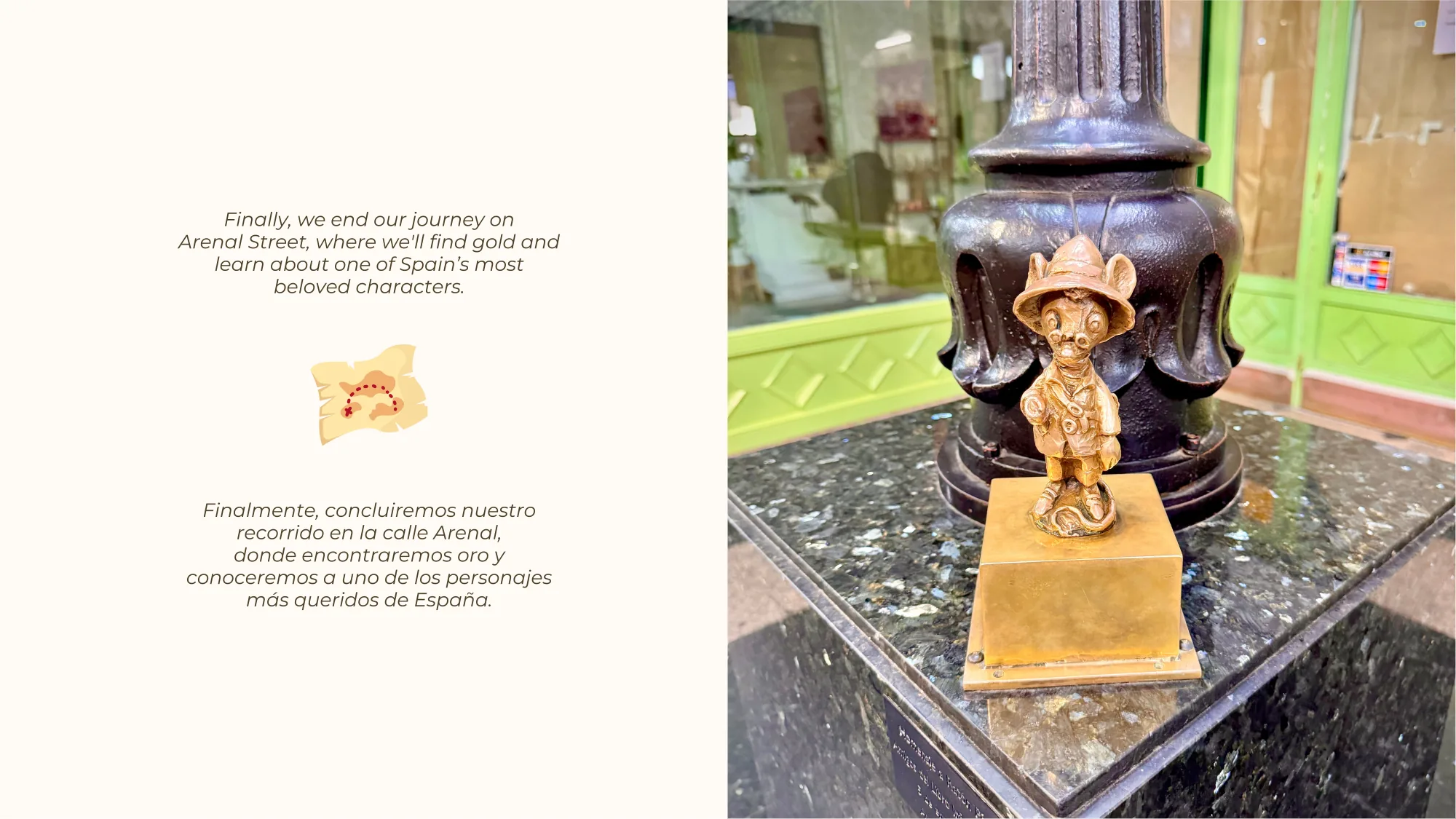Calle Arenal — the journey ends learning about one of Spain's most beloved characters